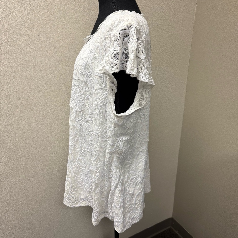 Torrid Size 3 White Lace Blouse Plus Size Boho Romantic Top - Picture 4 of 11